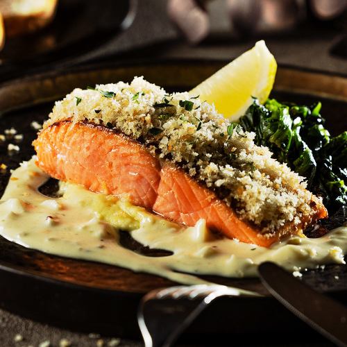 サーモンのカリカリパン粉焼き~ハニーマスタード風味~