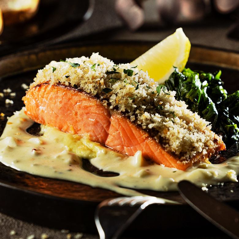 サーモンのカリカリパン粉焼き~ハニーマスタード風味~