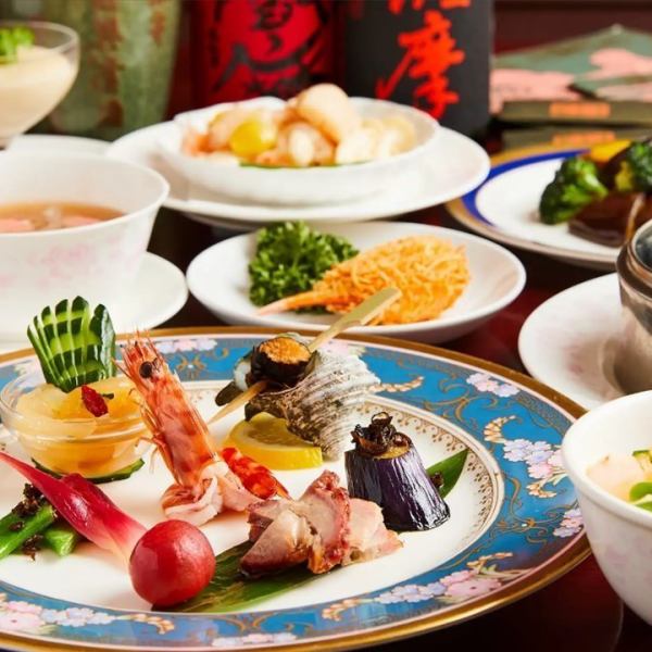 会食や接待等に【和牛ロース、中華風茶碗蒸しのふかひれ餡掛け等豪華お食事8品＋飲み放題付宴会コース】　