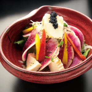 Red radish wasabi salad