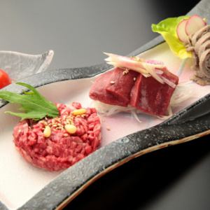 Assortment of three kinds of sashimi