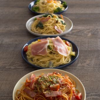 Weekends and holidays only: Pasta Lunch with soup, salad and drink bar