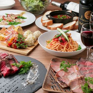 [Spring 150 minutes all-you-can-drink] ★4,500 yen staub course★2 main beef types: specially selected wagyu beef and beef skirt steak♪ Hearty carnivores
