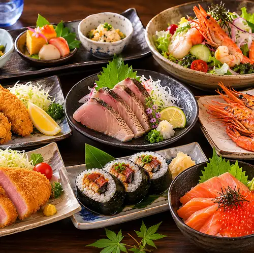 コース限定料理多数◎全コースゆったり３時間飲み放題付