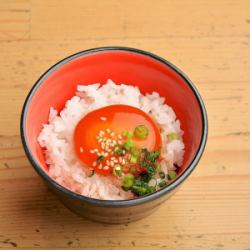 Homemade pickled egg on rice