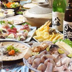 7700円で豪華ふぐ三昧★【八海山含む2時間飲み放題付】てっちり・てっさなど、厚切り刺身等全9品