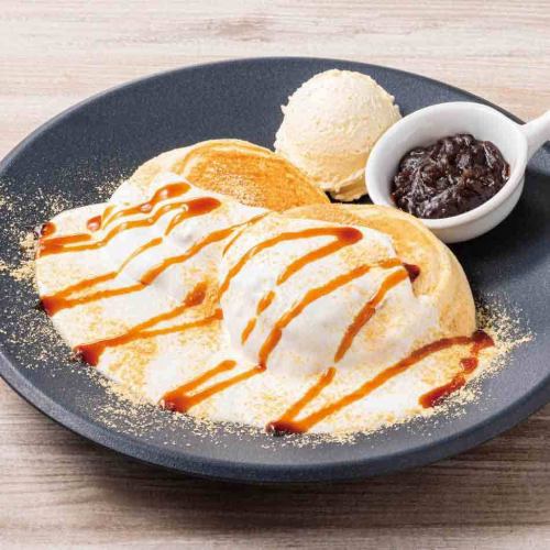 きなこ黒蜜パンケーキ(粒あん付き)