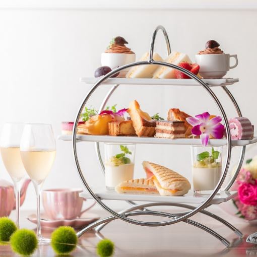 [Afternoon Tea] 10 types of hors d'oeuvre stand + sparkling toast + free refills of drinks