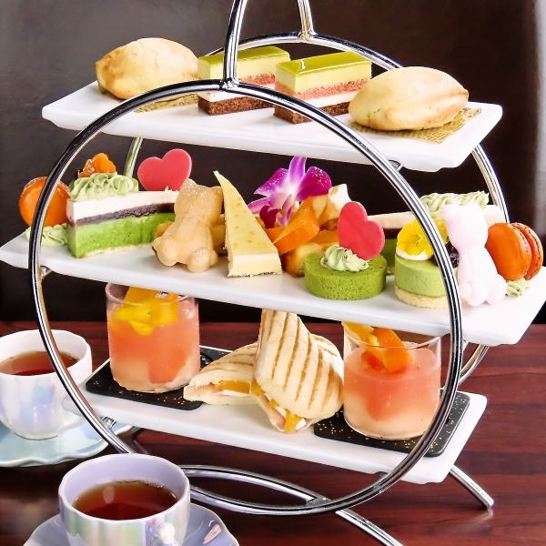 [Matcha and citrus afternoon tea] Seasonal hors d'oeuvres + sparkling toast with a choice of one drink from 4,500 yen