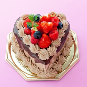 [Heart-shaped raw chocolate decoration cake] Click here to make an online reservation for takeout♪