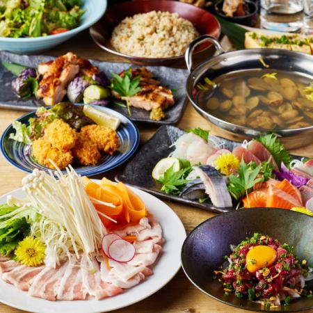 【雅コース】おすすめ◎メインは豪華！豚しゃぶしゃぶ！ 2時間飲み放題付き8品3500円