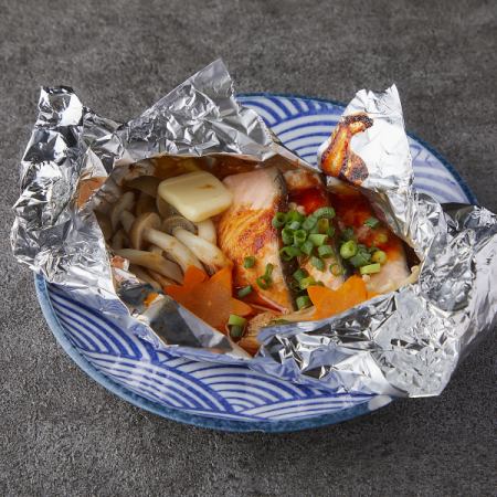 秋鮭ときのこの旨味味噌焼き