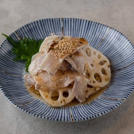 豚肉と蓮根の梅だれ