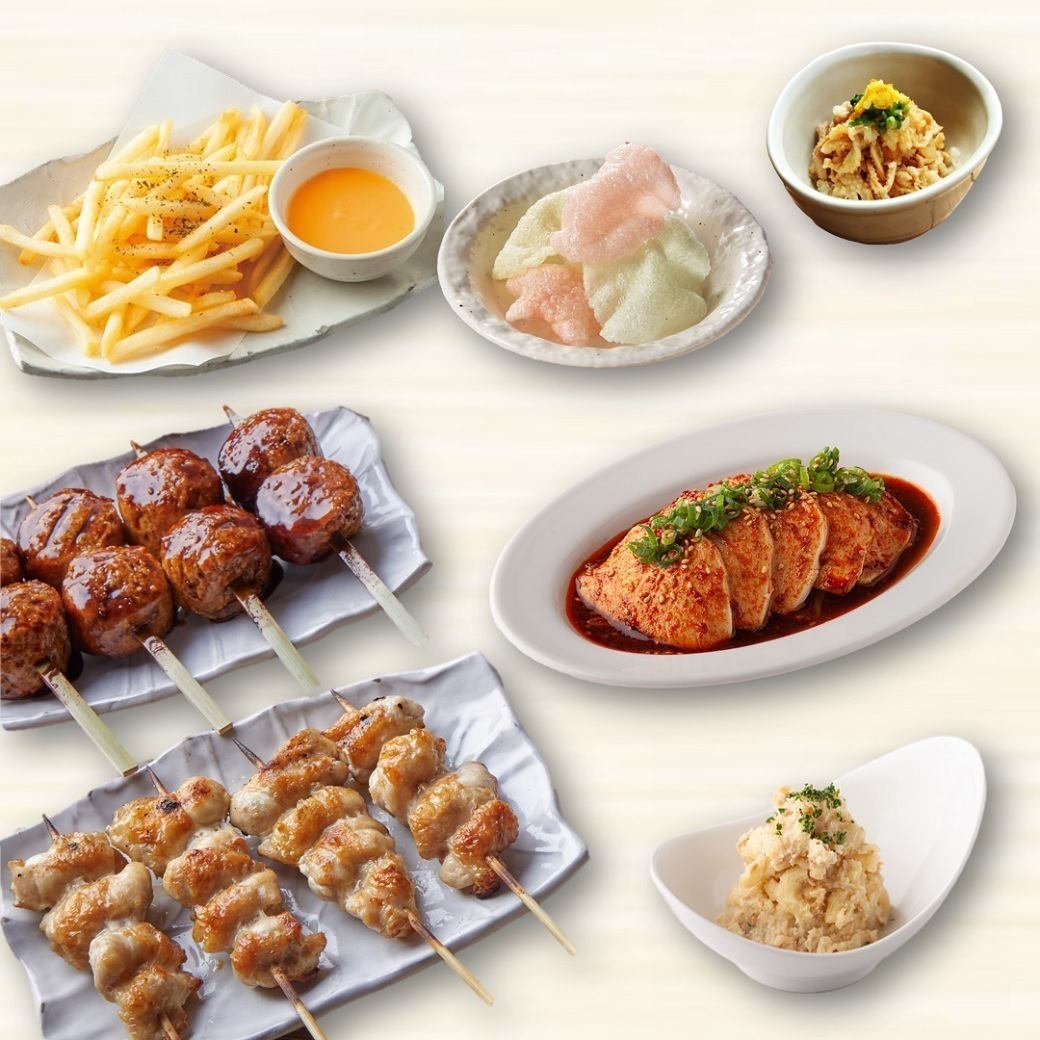 [Premium All-You-Can-Drink with Draft Beer] Simple Oyamadori Yakitori Course