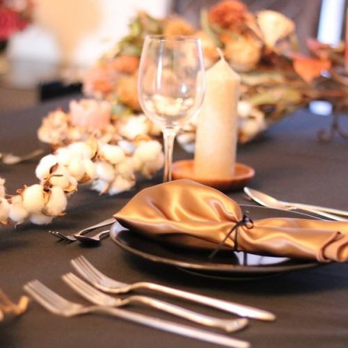 完全予約制のフレンチレストランで。