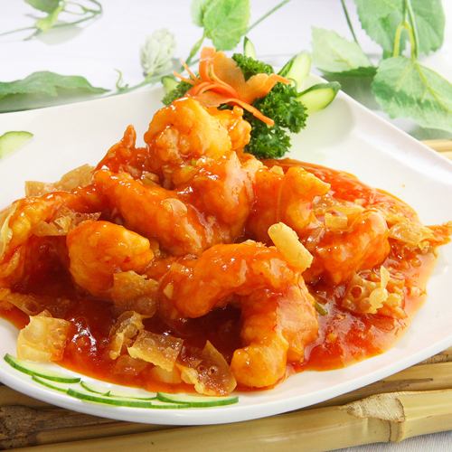 Stir-fried large shrimp with chili sauce