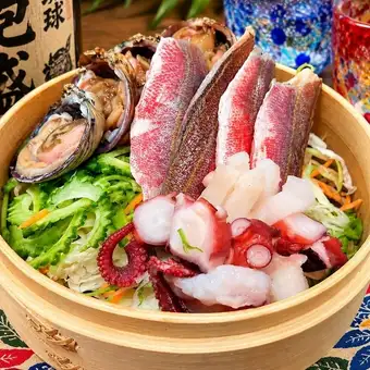 [Enjoy the flavors of Okinawa] Steamed Gurukun and seafood course♪ 120-minute all-you-can-drink included for 5000 yen (tax included)