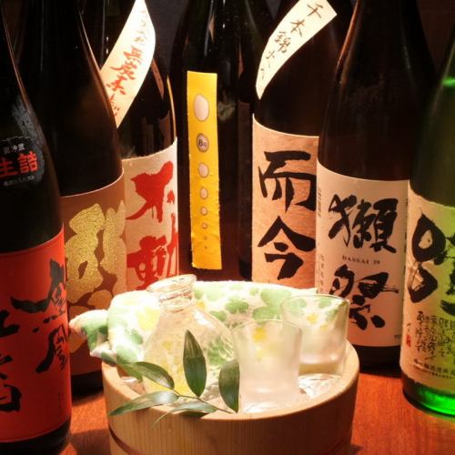 A lot of brands of sake are prepared.
