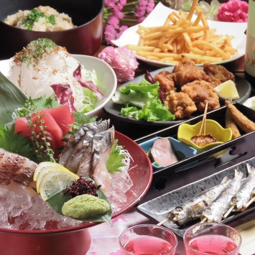 推荐给想要在包间享受悠闲时光的客人，附无限畅饮的宴会套餐4,000日元（含税）～