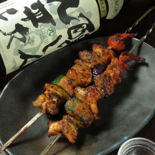 タンドリーチキンと夏野菜の串焼き