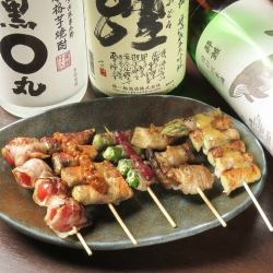 本日のお任せ串五本盛り合わせ