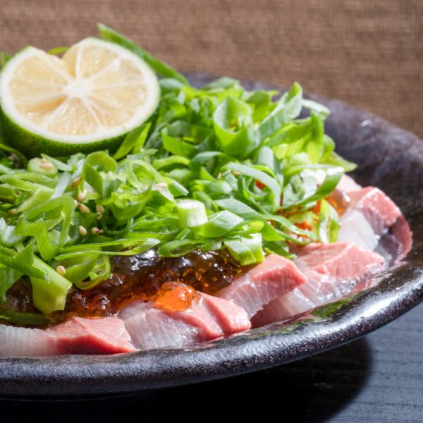 ◇Try this!◇ "Sudachi Negi Pacho" served with salt and ponzu jelly