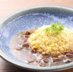Braised tongue and fried rice with thickened sauce