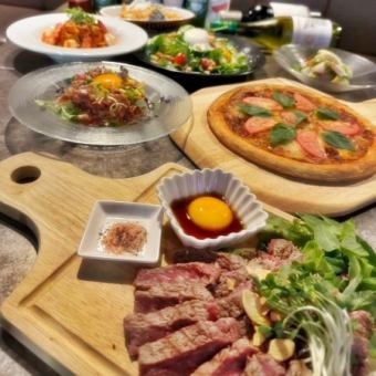 《ステーキプラン》メイン料理【US牛ステーキ】含む7品＋2時間飲み放題5500円(税込)
