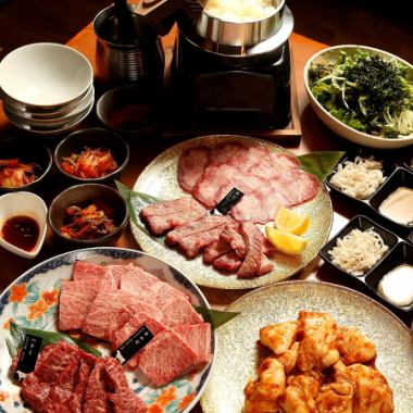 【福多の焼肉を心ゆくまで】人気部位を網羅できる焼肉満喫コース/全10品 4,000円 ※料理のみ