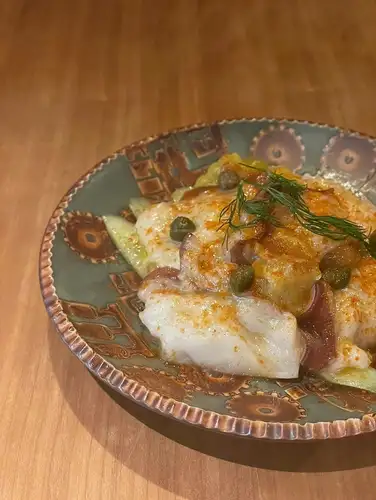 タコと焼き茄子のレモンマリネ