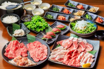 【お食事プラン】上タン塩や上ハラミ、カルビなどを含む全15品5000円(税込)