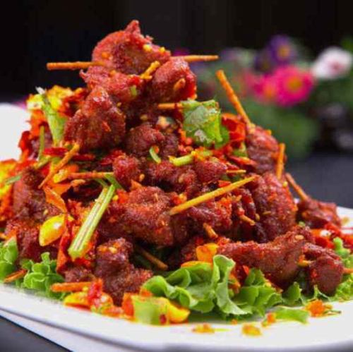 《羊肉・おこげ》ラム肉の中国クミン辛味炒め/ラム肉と長ネギ炒め 各