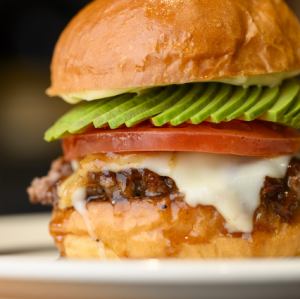 Teriyaki Avocado Cheese Burger