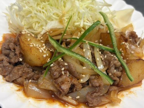 牛肉とポテトの甘辛炒め