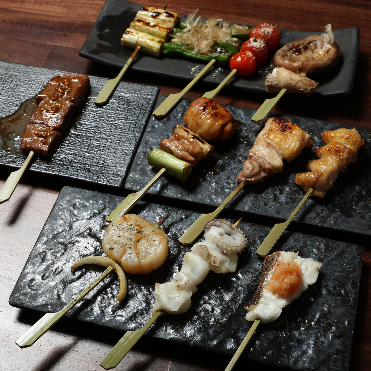 【名物】A5ランクの国産和牛もも肉を使用した贅沢な串焼き♪