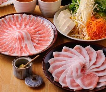 3 hours [all-you-can-drink reasonable course of 20 types] 3-course Kurobuta pork shabu-shabu set with dessert