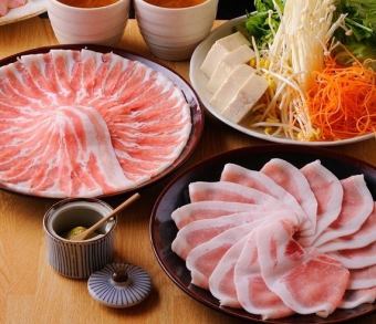 3時間【飲み放題リーズナブルコース全20種】デザート付全3品黒豚しゃぶしゃぶセット