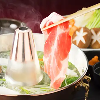 黒豚ロース&地鶏しゃぶしゃぶ食べ放♪2.5h飲放付 全7品コース 4980円⇒3980円