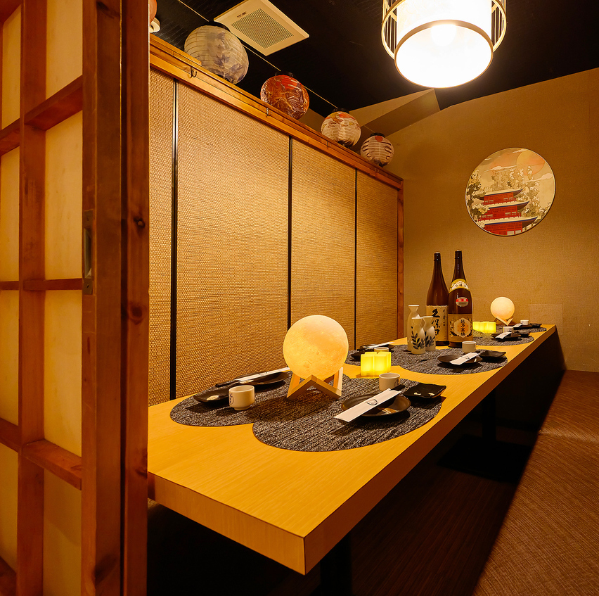 All seats are in private rooms! A relaxing space based on Japanese aesthetics!