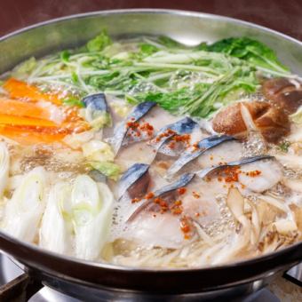 【鍋】柚子塩鯖ちゃんこ鍋コース◆2時間飲放題付◆造里4種盛・とろさばの塩焼き等全8種/冬季限定