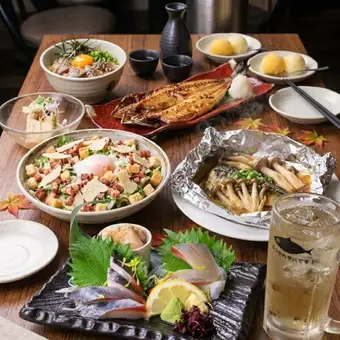 Ginza store exclusive! 'Autumn Limited Course' Fatty Mackerel Tasting Set x Dried Mackerel, etc. ◆7 dishes in total◆2-hour all-you-can-drink included◆3800 yen
