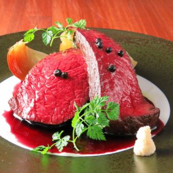 Directly from Hunter EzoMOmij: Roasted Ezo Venison Thigh in Marsala Sauce