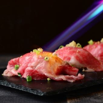 [Great value welcome/farewell party] Bamboo course.Grilled Japanese Black Beef Motsunabe and Meat Sushi (9 dishes in total) 4,500 yen with 90 minutes all-you-can-drink