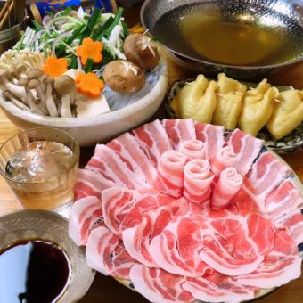 ☆冬季限定☆4,500円厳選銘柄豚しゃぶ堪能コース【飲み放題付】全7品!忘新年会にオススメ♪