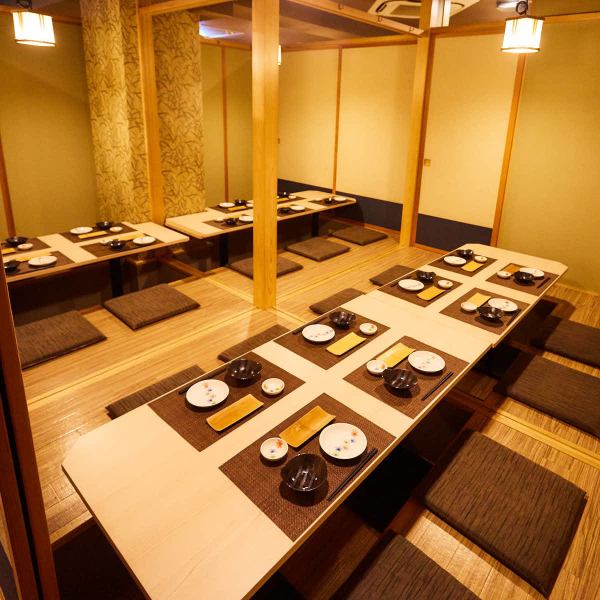 It boasts a calm atmosphere that can be used for important banquets.We can accommodate the number of people you want! You can enjoy a relaxing night in a private room with a sunken kotatsu table! We can accommodate 2 to 180 people.* The photo is an affiliated store.