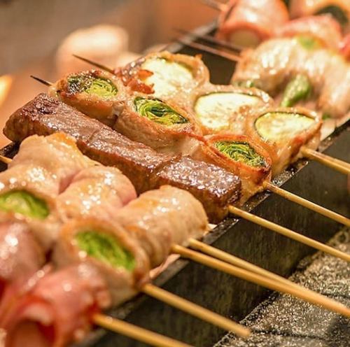【女性に大人気☆】種類たくさんございます!野菜豚巻き串