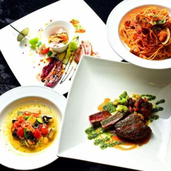 [■ Double main course recommended for birthdays and dates] Fish & Beef Gioia Course 9 dishes total [Table Magic]