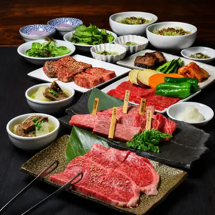 [Tsukuri Course] Enjoy an assortment of appetizers, a five-item selection of premium Wagyu beef, beef tongue, and more! 9 dishes in total, 5700 yen