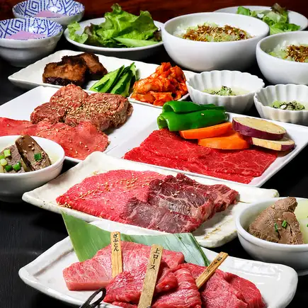 【매실~코스】 전채 모듬, 극상 와규 5점 모듬이나 가미규 탄 등 즐길 ♪ 전 10품 7200엔