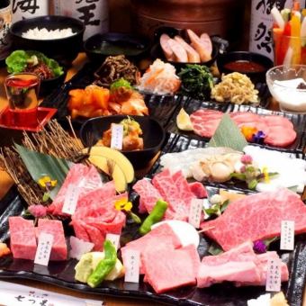 [From March 1st] [Seven Star Course] ◆ 7 dishes of Japanese beef including salted beef tongue and rare parts, assorted seafood, etc. (16 dishes in total) ◆ 6,500 yen